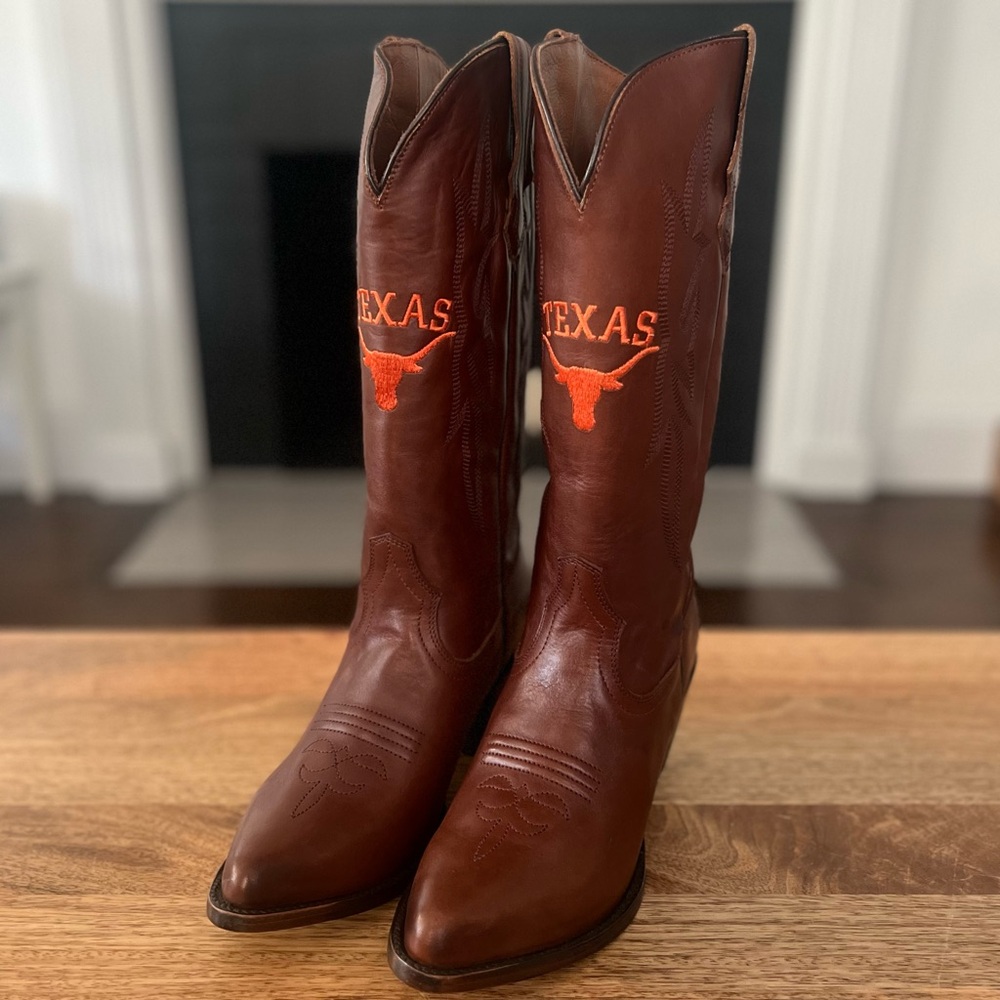 Size 10 - Vaccari Leighton University of Texas Game Day Genuine Leather Boots